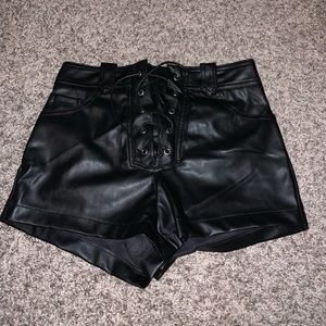 Black Leather Shorts